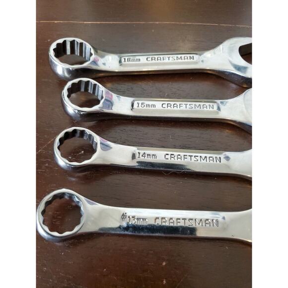 Craftsman Stubby Combination Wrenches Polished VV SERIES 18MM 15MM 14MM 13MM - Picture 3 of 9